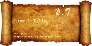 Mussil Tilla névjegykártya